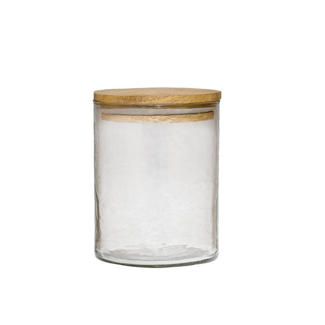 Chatsworth Hammered Glass Storage Jar with Wooden Lid
