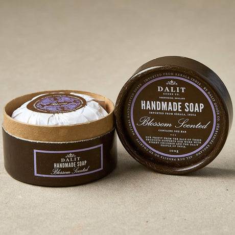 Dalit handmade soap blossom scented with packaging on a beige background