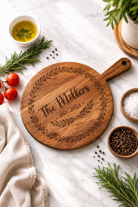 Personalised Acacia Wood Pizza Serving Board