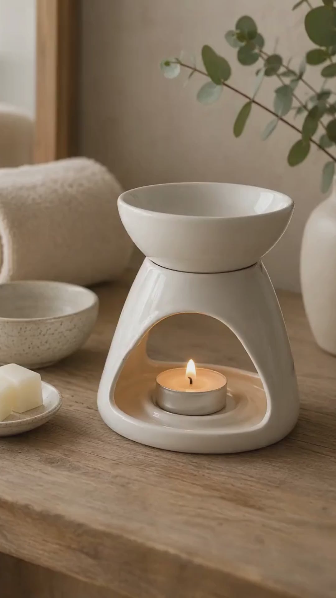 White Triangle Oil Burner & Wax Melt Burner