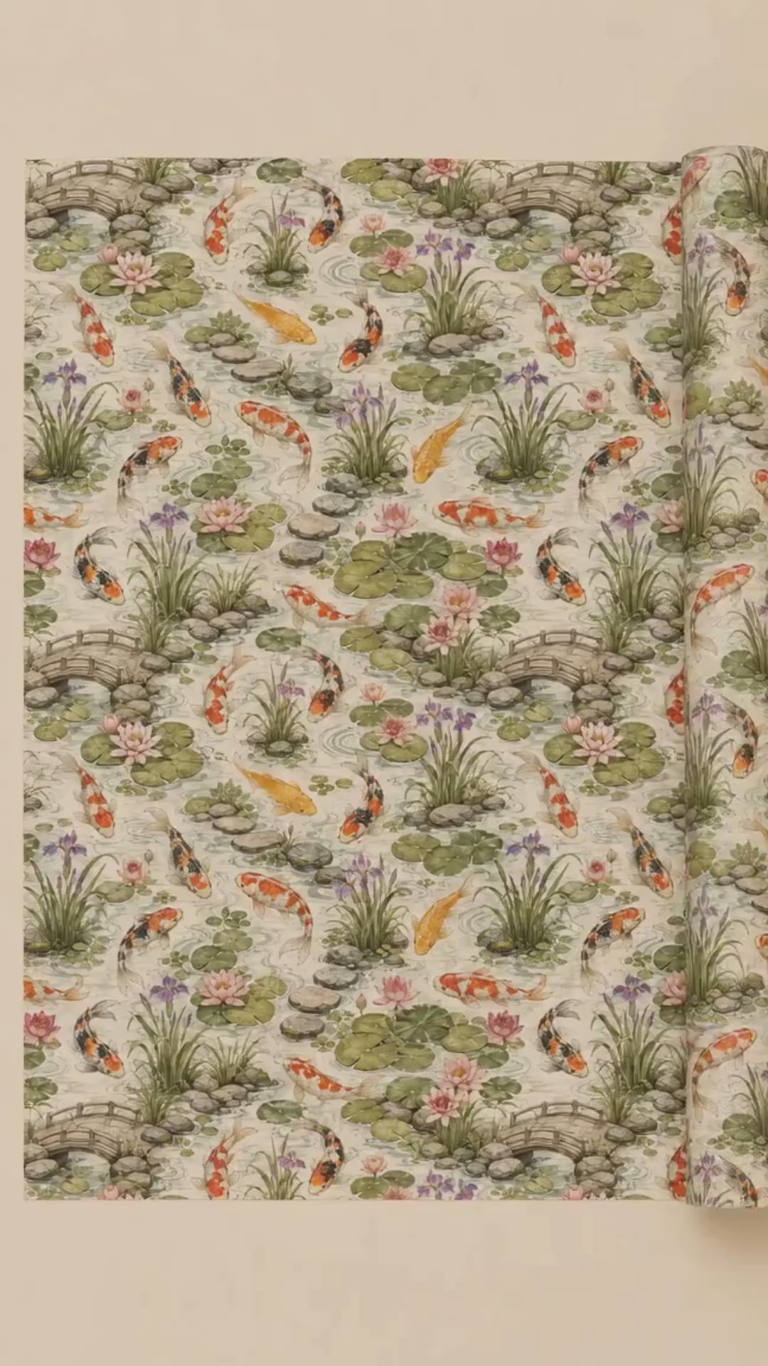 Koi Pond Wrapping Paper – Water Lily Garden Gift Wrap