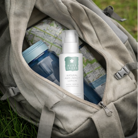  a backpack with anti insect lotion
