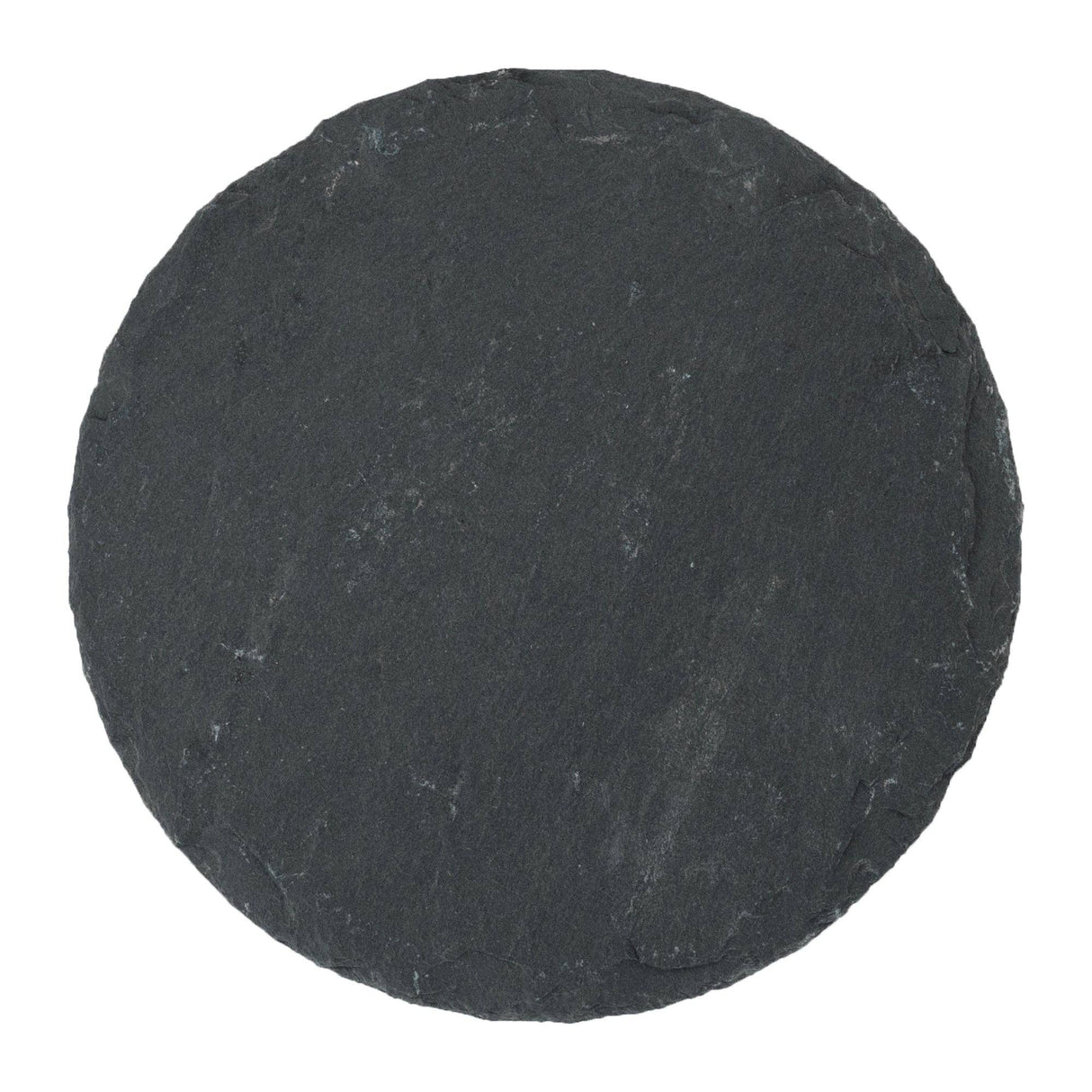 Round slate stone coaster on a white background