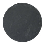 Round slate stone coaster on a white background