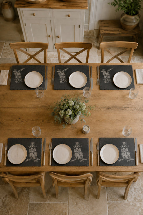 Steampunk Owl Slate Placemats – 4 Shapes, Sets of 2–6